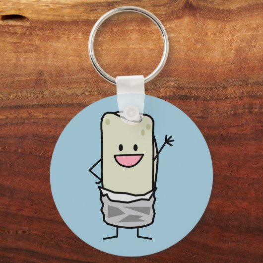 Happy Burrito Waving Hallo Sleutelhanger (Voorkant)