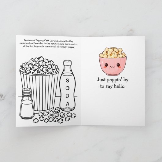 Happy Business of Popping Corn Day! Dec 2nd Kaart (Binnen)