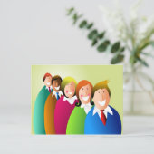 Happy Business Team Briefkaart (Staand voorkant)