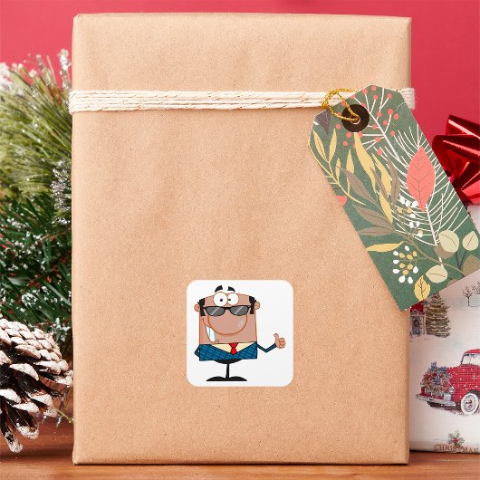 Happy Businessman Vierkante Sticker