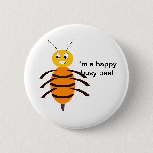 Happy Busy Bee Button (Voorkant)