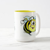 Happy Busy Bee Tweekleurige Koffiemok (Voorkant rechts)