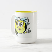 Happy Busy Bee Tweekleurige Koffiemok (Voorkant links)