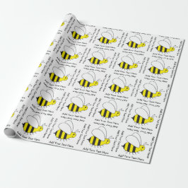 Happy Busy Bumble Bee Cute Gold en Black Cadeaupapier
