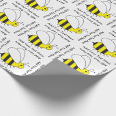 Happy Busy Bumble Bee Cute Gold en Black Cadeaupapier (Hoek)