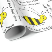 Happy Busy Bumble Bee Cute Gold en Black Cadeaupapier (Rol Hoek)
