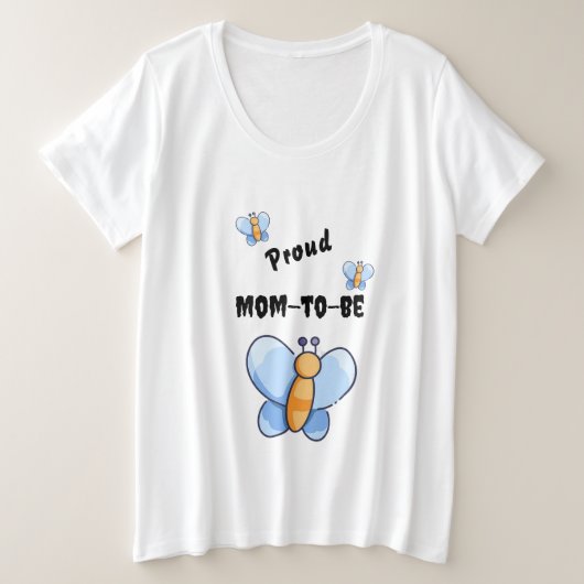 Happy Butterfly baby shower Mom -to-be T-Shirt (Design voorkant)
