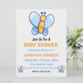 Happy Butterfly Baby shower uitnodiging (Staand voorkant)