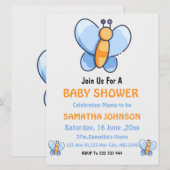 Happy Butterfly Baby shower uitnodiging (Voorkant / Achterkant)