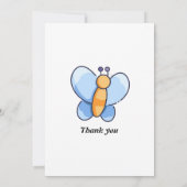 Happy Butterfly BabyShower Flat Bedankt Card (Achterkant)