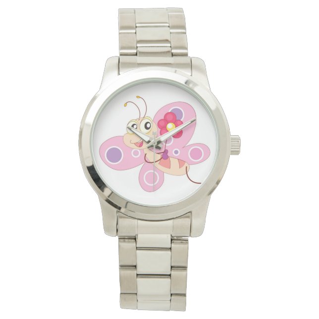 HAPPY BUTTERFLY GIRL HORLOGE (Voorkant)