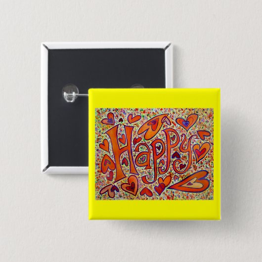 Happy Button (Voorkant /achterkant)