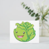 Happy Cabbage Vegetable Smiling Briefkaart (Staand voorkant)