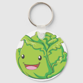 Happy Cabbage Vegetable Smiling Sleutelhanger