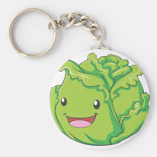 Happy Cabbage Vegetable Smiling Sleutelhanger (Voorkant)