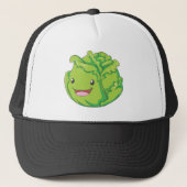 Happy Cabbage Vegetable Smiling Trucker Pet (Voorkant)
