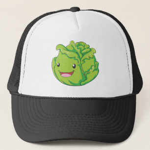 Happy Cabbage Vegetable Smiling Trucker Pet