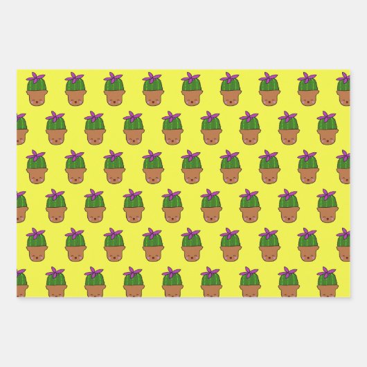 Happy Cacti Wrapping paper (Voorkant 3)