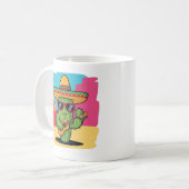 Happy Cactus Fiesta Cartoon – Mexican Desert Fun Koffiemok (Voorkant links)