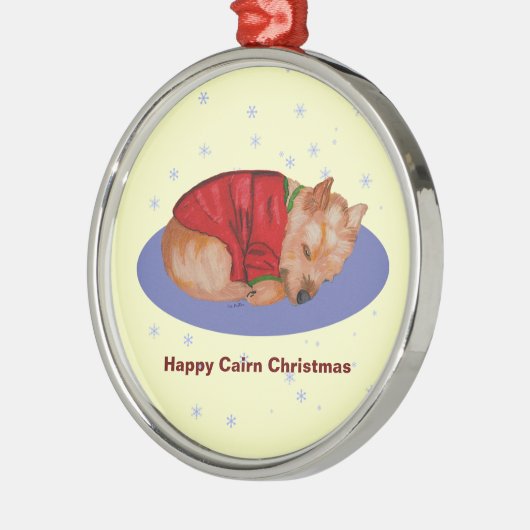 Happy Cairn Kerstmis Metalen Ornament (Links)