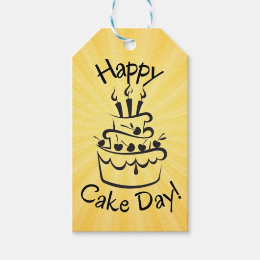 Happy Cake Day Gift Label Cadeaulabel (Voorkant)