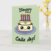 Happy cake day! Verjaardags Kaart (Gele Bloem)