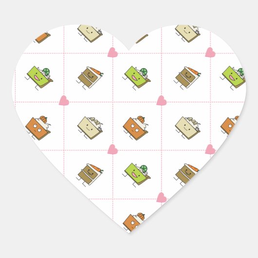 Happy Cakes en koekjes Hart Sticker (Voorkant)