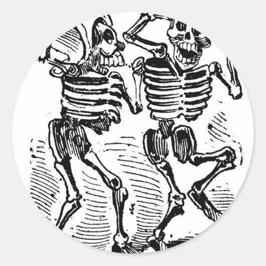 "Happy Calaveras" Mexico's Dag van de Dood Ronde Sticker (Voorkant)