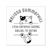 Happy Calico Cat Arch Adres 2 Zelfinktende Stempel (Design)