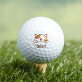 Happy Calico Cat Peeking Custom Name Golfballen (Insitu Shirt)