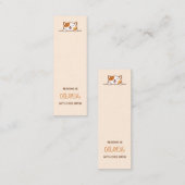 Happy Calico Cat Peking boven Bladwijzer Quote Mini Visitekaartje (Voorkant / Achterkant)