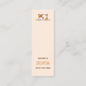 Happy Calico Cat Peking boven Bladwijzer Quote Mini Visitekaartje (Achterkant)