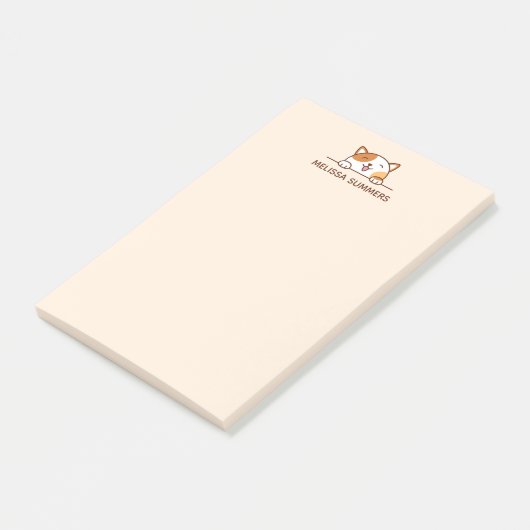 Happy Calico Cat Peking boven Douanenaam Post-it® Notes (Schuin)