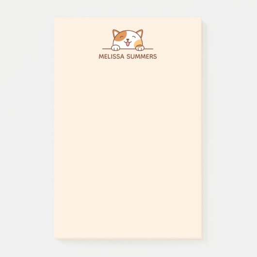 Happy Calico Cat Peking boven Douanenaam Post-it® Notes (Voorkant)