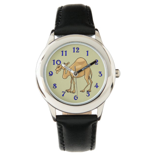 Happy Camel Cartoon Horloge (Voorkant)