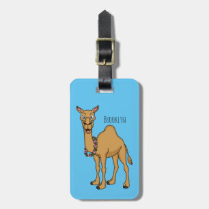 Happy camel cartoon illustratie bagagelabel