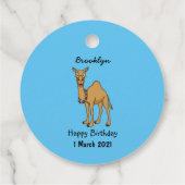 Happy camel cartoon illustratie bedankjes labels (Achterkant)