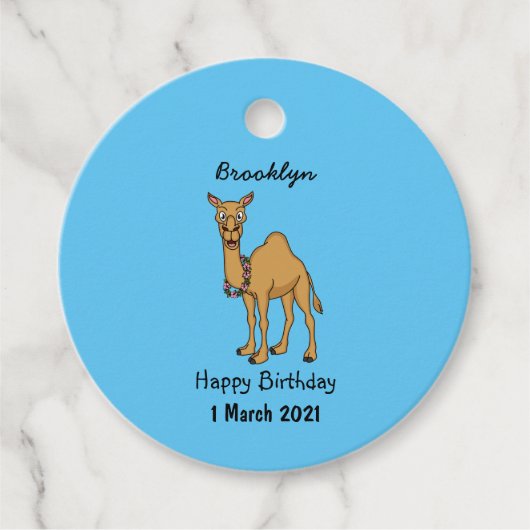 Happy camel cartoon illustratie bedankjes labels (Voorkant)