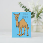 Happy camel cartoon illustratie briefkaart (Staand voorkant)