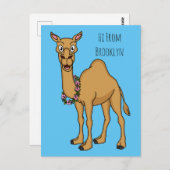 Happy camel cartoon illustratie briefkaart (Voorkant / Achterkant)