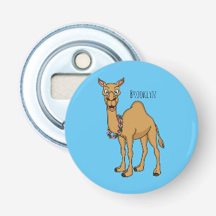 Happy camel cartoon illustratie button flesopener