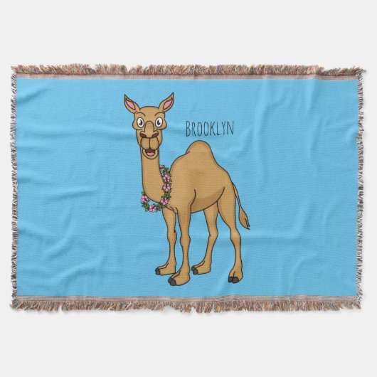 Happy camel cartoon illustratie deken (Voorkant)