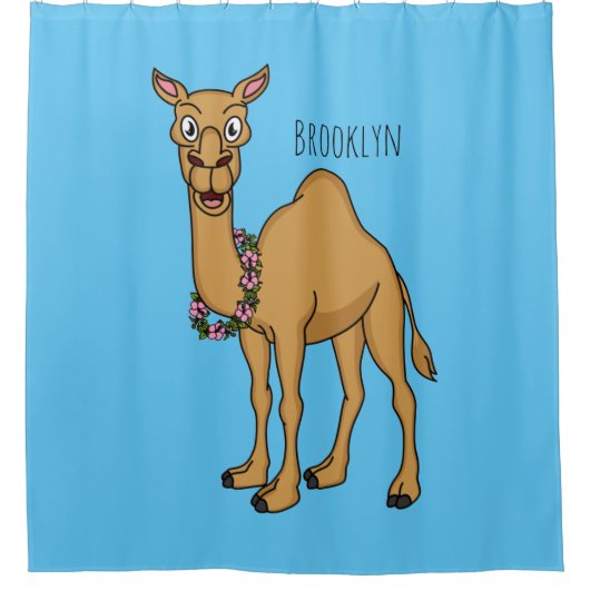Happy camel cartoon illustratie douchegordijn (Voorkant)