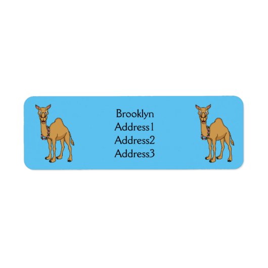 Happy camel cartoon illustratie etiket (Voorkant)