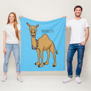 Happy camel cartoon illustratie fleece deken