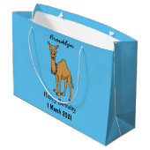 Happy camel cartoon illustratie groot cadeauzakje (Achterkant Gekanteld)