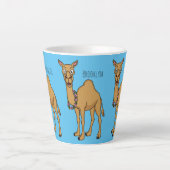 Happy camel cartoon illustratie latte mok (Voorkant)