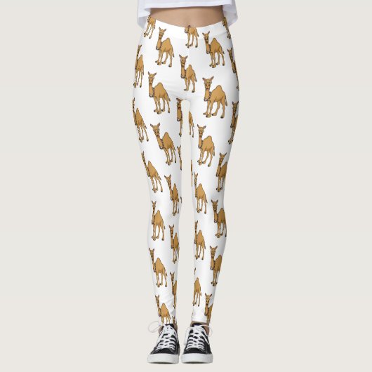 Happy camel cartoon illustratie leggings (Voorkant)