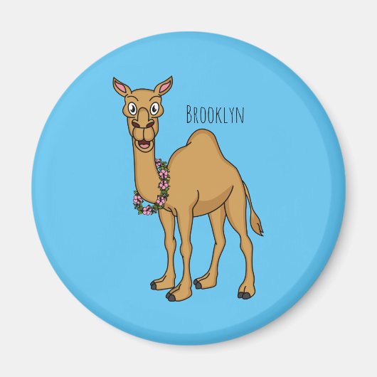 Happy camel cartoon illustratie magneet (Voorkant)