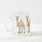 Happy camel cartoon illustratie matglas koffiemok (Links)